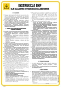 Instrukcje stanowiskowe BHP - IAE13 INSTRUKCJA BHP DLA MAGAZYNU WYSOKIEGO SKŁADOWANIA, PN - PŁYTA PCV 1MM; (245X350MM) - miniaturka - grafika 1
