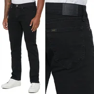 Spodnie męskie - Lee LEGENDARY SLIM Overdye Black CZARNE DOPASOWANE PROSTE NOGAWKI W34 L30 - miniaturka - grafika 1
