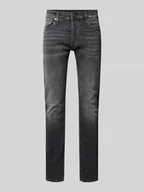 Spodnie męskie - Jeansy o kroju slim fit z 5 kieszeniami - miniaturka - grafika 1