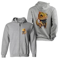 Bluzy dla dziewczynek - Bluza dziecięca rozpinana z kapturem agama brodata 116 5made - miniaturka - grafika 1