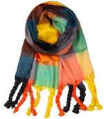 Apaszki i szaliki damskie - Puchaty szal szalik kwadraty dzianina warkocze - miniaturka - grafika 1