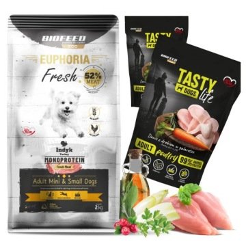 BIOFEED Euphoria Fresh Adult Mini & Small Monoprotein Indyk - sucha karma dla psa - 2kg