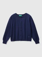 Swetry damskie - Benetton Kardigan w kolorze granatowym - miniaturka - grafika 1