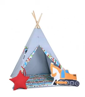 SowkaDesign Namiot tipi dla dzieci, bawełna, okienko, koparka, autkowy rajd - Namioty i tipi dla dzieci - miniaturka - grafika 1