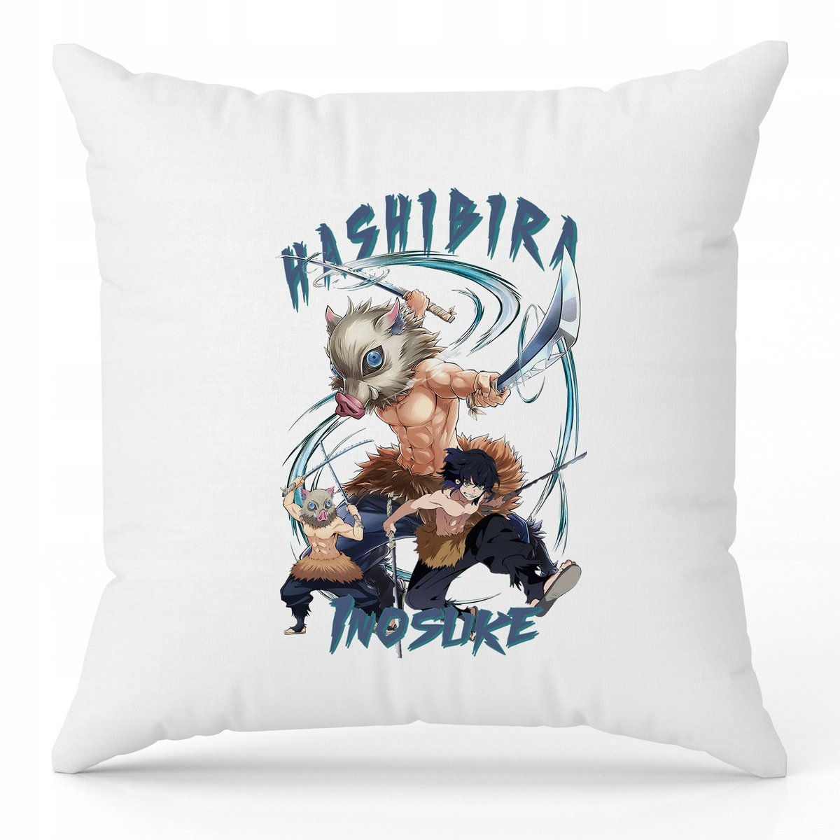 Poduszka Biała Ozdobna 40cm x 40cm HASHIBIRA INOSUKE Film Anime Prezent Wz