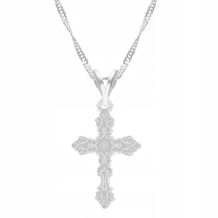 Łańcuszek srebrny naszyjnik 925 Krzyżyk Religia - Łańcuszki - miniaturka - grafika 1