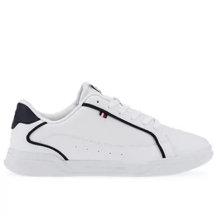 Buty Tommy Hilfiger Lo Cup Leather FM0FM04429-YBS - białe - Buty sportowe męskie - miniaturka - grafika 1