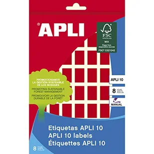 Apli 2752 etykiety, czerwone, szer. 8H X 12 X 18 - Etykiety do drukarek - miniaturka - grafika 1