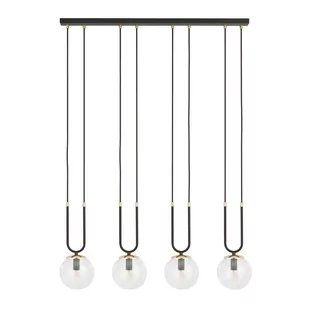 Emibig GLAM 4 BLACK/TRANSPARENT 1114/4 lampa wisząca szklane klosze GLAMOUR 1114/4 - Lampy sufitowe - miniaturka - grafika 2