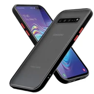 Etui i futerały do telefonów - Pokrowiec Etui Do Samsung Galaxy S10 4G w Matowe Czarno - Czerwone Guziki TPU Hard Case Obudowa Ochronny Cadorabo - miniaturka - grafika 1