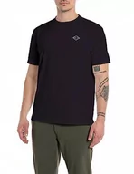 Koszulki męskie - Replay T-shirt męski Regular Fit Hyperflex, 500 Midnight Blue, S - miniaturka - grafika 1