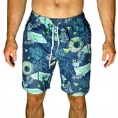 Kąpielówki męskie - Spodenki Plażowe Szorty Młodzieżowe Męskie Hawajskie Kąpielówki Siatka M - miniaturka - grafika 1