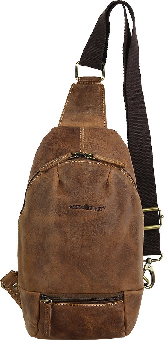Greenburry Skórzana torba na ramię CrossOver Bag III BodyBag Pojedynczy pasek Plecak Vintage 1612A-25