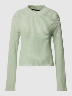 Sweter z dzianiny z efektem prążkowania model ‘HILDE’ - Swetry damskie - miniaturka - grafika 1