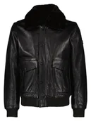 Kurtki męskie - Bugatti Skórzana kurtka w kolorze czarnym - miniaturka - grafika 1