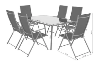 Meble ogrodowe metalowe Casablanca 145 cm Grey / Black 6+1 - Meble ogrodowe - miniaturka - grafika 10