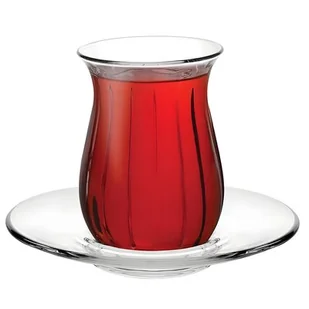 Komplet szklanek ze spodkami Linka 12-elementowy Pasabahce - Szklanki - miniaturka - grafika 1