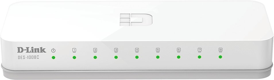 Switch D-Link D-LINK DES-1008C 8-Port Fast Ethernet unmanaged Switch 8x 100Base-TX bezwentylatorowy biały
