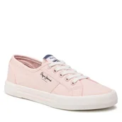 Trampki damskie - Tenisówki Pepe Jeans Brady W Basic PLS31287 Różowy - miniaturka - grafika 1