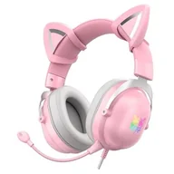Słuchawki - ONIKUMA X11 RGB różowe - miniaturka - grafika 1