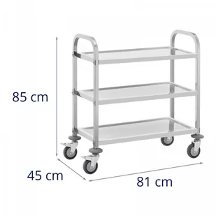 Wózek kelnerski - 3 półki - 69 x 34 x 3 cm - 81 kg ROYAL CATERING 10012734 RCSW-111 - Wózki na żywność - miniaturka - grafika 4