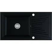 Zlewozmywaki - EOS Zlewozmywak granitowy z ociekaczem BARICCO czarny mat - miniaturka - grafika 1