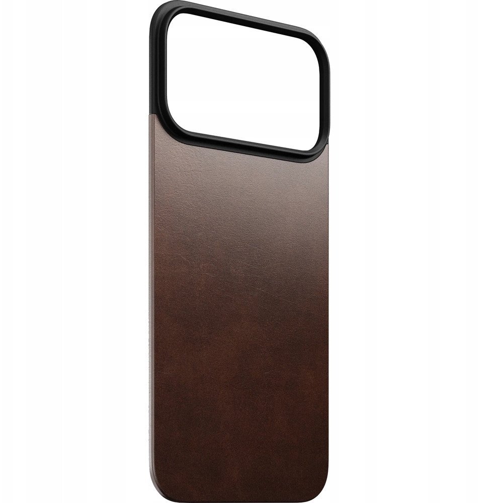 NOMAD Magnetic Leather Back - nakładka magnetyczna na iPhone 17 Pro Max kompatybilna z MagSafe; skóra Horween rustic brown