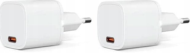 Zestaw ładowarek sieciowych USB-C 20W szybkie ładowanie 2szt kompaktowe