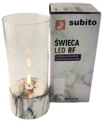 Świece - Świeca LED SUBITO C701 H190 marmur (677) - miniaturka - grafika 1
