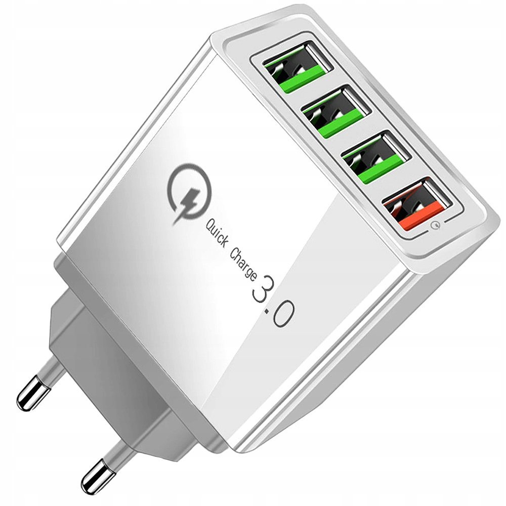 SZYBKA ŁADOWARKA SIECIOWA 4X USB QUICK CHARGE 3.0 ZASILACZ KOSTKA TELEFONU