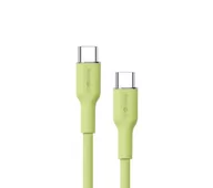 Kable USB - Reinston USB-C do USB-C SOFT 65W 1,5m Zielony - miniaturka - grafika 1