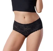 Komplety bielizny - Figi damskie bezszwowe koronkowe z wysokim stanem BELLIE Maxi Julimex czarne  L - miniaturka - grafika 1