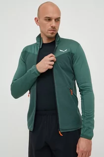 Bluzy męskie - Salewa bluza sportowa Puez Hybrid męska kolor zielony wzorzysta - grafika 1