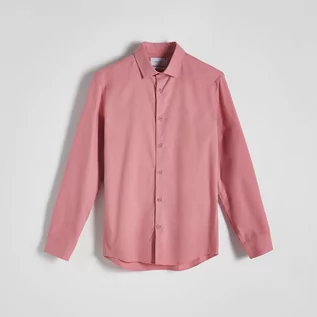 Koszule męskie - Reserved - Bawełniana koszula regular fit - Różowy - grafika 1