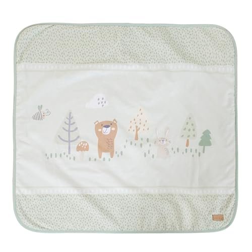 Jasnozielony koc dziecięcy z mikropluszu 80x80 cm Woodland Buddies – Roba