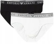 Majtki męskie - Emporio Armani Komplet Majtek Logo 2 Pack Biały I Czarny Xl J2A - miniaturka - grafika 1
