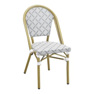 Krzesło do jadalni Lauria, aluminium/tkanina, biały, szary, rama z efektem bambusa - Krzesła - miniaturka - grafika 1