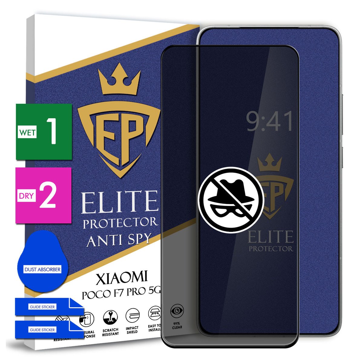 SZKŁO PRYWATYZUJĄCE NA TELEFON XIAOMI POCO F7 PRO 5G HARTOWANE 9H EKRAN 5D