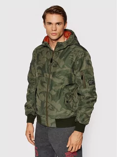 Kurtki męskie - Superdry Kurtka zimowa Bomber M5011126A Zielony Regular Fit - grafika 1