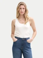 Koszulki i topy damskie - Tom Tailor Top 1045540 Biały Regular Fit - miniaturka - grafika 1
