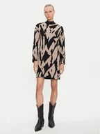 Sukienki - Vero Moda Sukienka dzianinowa Gold New Art 10311362 Beżowy Loose Fit - miniaturka - grafika 1