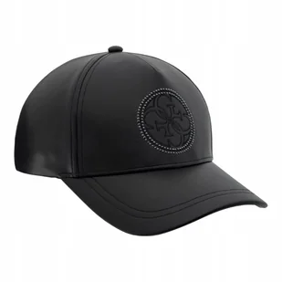 Guess czapka z daszkiem edith pu cap czarna - Czapki i chusty sportowe męskie - miniaturka - grafika 1
