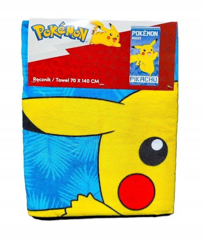 Pokemon PIKACHU Ręcznik plażowy 100% bawełna 70x140cm