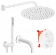 Zestawy prysznicowe - Rea Zestaw wannowo-prysznicowy podtynkowy Rea Lungo Biały + BOX - miniaturka - grafika 1