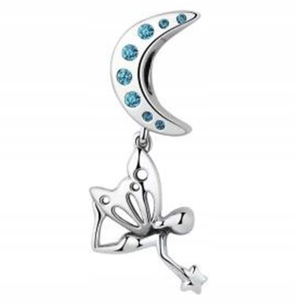 Charms wiszący Wróżka Księżyc srebro 925