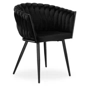 Taborety i hokery - Krzesło EHOKERY Cofton Black Velvet Czarny - miniaturka - grafika 1