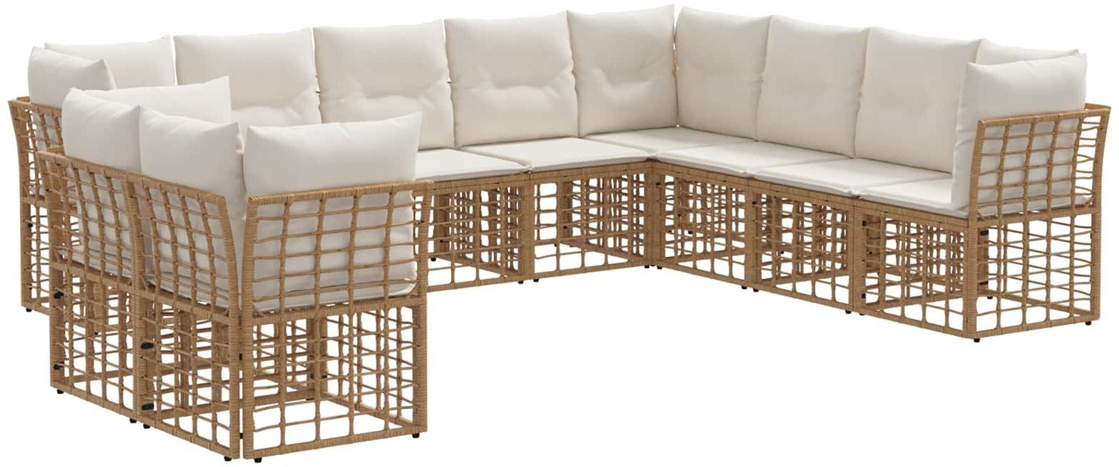 vidaXL Zestaw sof na zewnątrz z poduszką 8 pcs naturalny Poliester