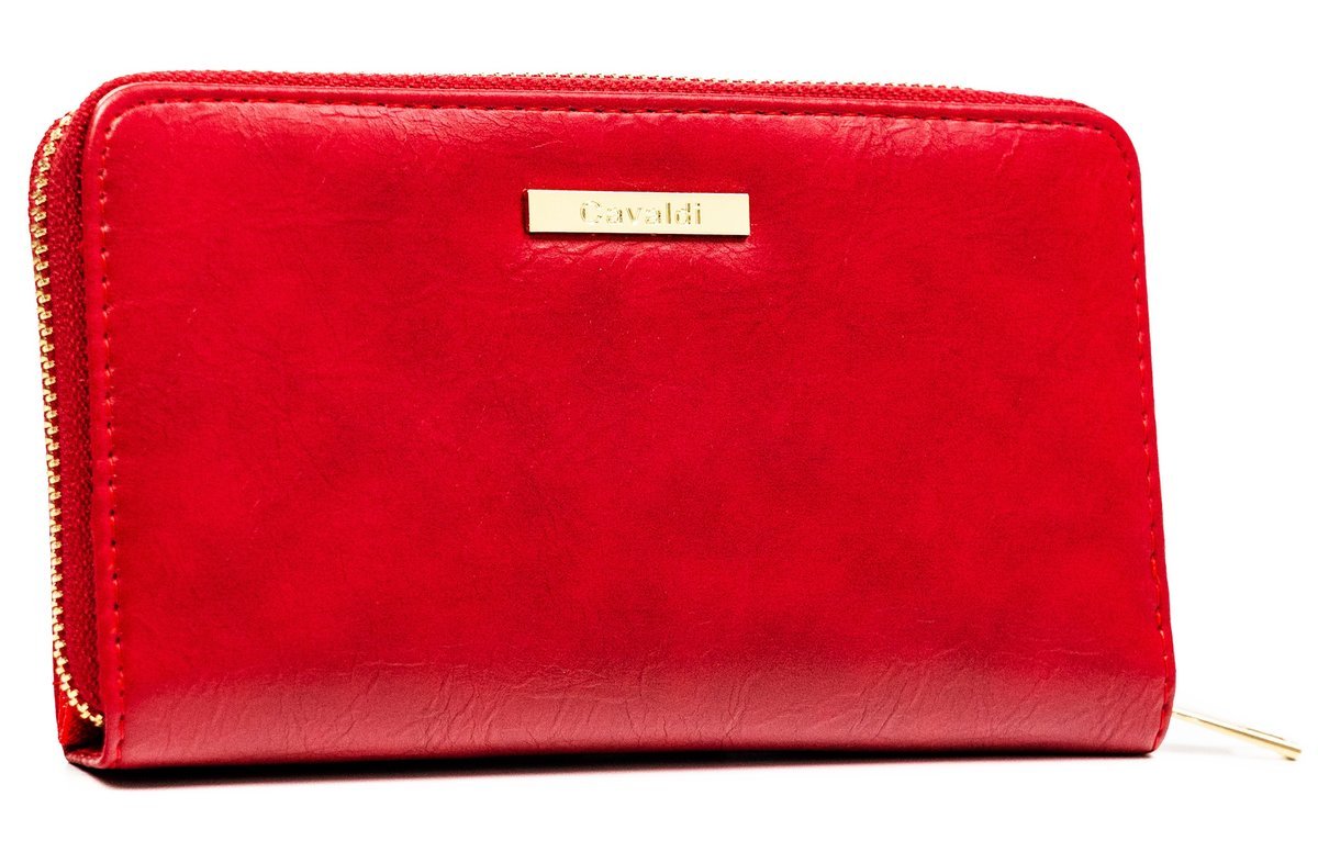 Portfel damski na karty duży czerwony 4U CAVALDI elegancki pojemny modny