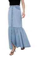 Spódnice - Spódnica damska Guess Bura długa jeansowa maxi-W28 - miniaturka - grafika 1