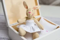 Maskotki i pluszaki - Króliczek w skrzyneczce CHRZEST Prezent - miniaturka - grafika 1